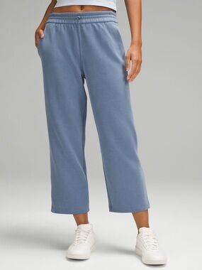 lululemon athletica Softstreme High Rise Cropped Wide-Leg Sweatpants in Blue